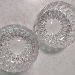 A pair of Stunning Cut Crystal, 24% lead, Sunflower Design